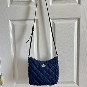 Kate Spade Nylon Pleated Crossbody Purse - Navy Blue